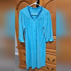 Serenity Teal Button-Up with Ruffled Cuffs